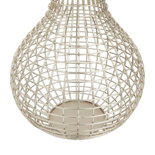 CosmoLiving by Cosmopolitan Silver Iron Modern Vase, 13" x 13" x 14"